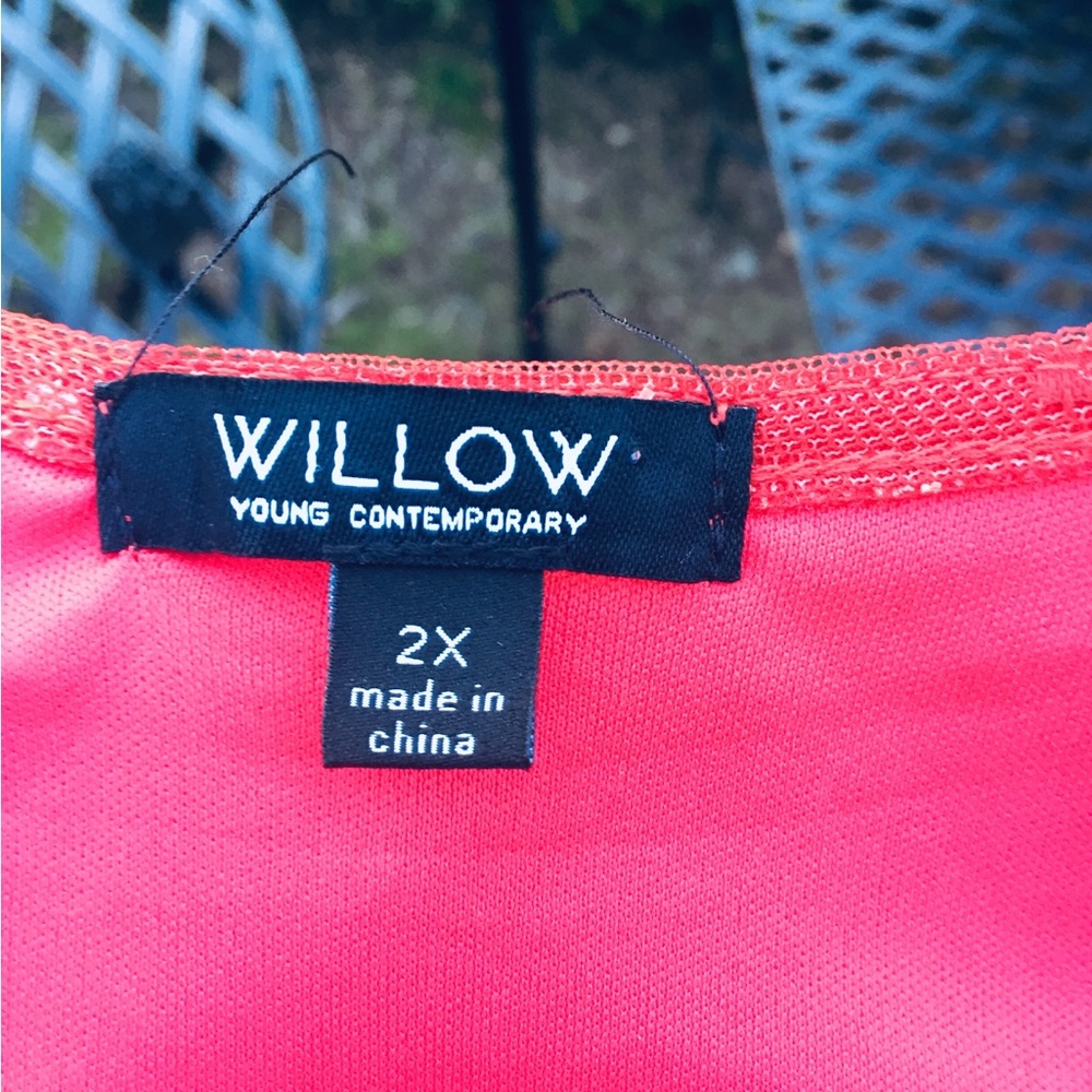 Willow Red Smocked stretchy mesh lined Peplum Tank Top - Picture 2 of 13